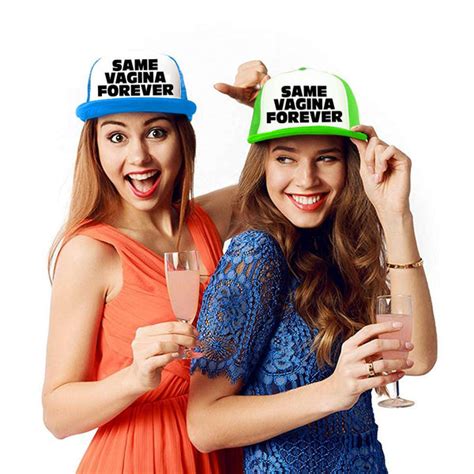 Lesbian Bachelorette Party Hats 4 Pack Same Vagina Forever