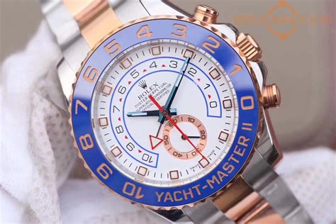 replica rolex yacht master ii  jf stainless steel rose gold white swiss replica watches
