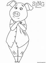 Coloring Sing Pages Rosita Colouring Pig Printable Color sketch template