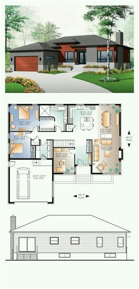small house plans  attached garages images  pinterest small home plans small