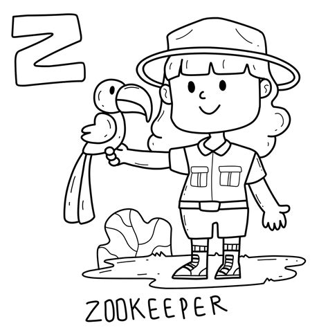 zookeeper coloring pages zoo kids animals parrot polly colouring pets