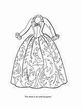 Coloring Pages Dress Barbie Fancy Printable Dresses Outfit Dressed Getting Getcolorings sketch template