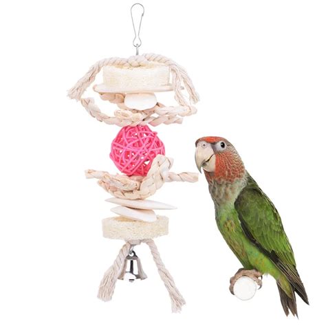 bird toys parrot cage toys cages cockatoo loofah teeth care toy calcium handmade parrot toys