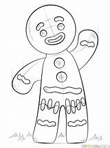 Gingerbread Man Drawing Draw Shrek Step Coloring Tutorials Kids Christmas Drawings Line Pages Gingy Fun Musical Beginners Supercoloring Birthday Getdrawings sketch template