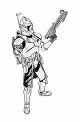 Coloriage Clone Captain Commander Trooper Cody Coloriages Clones Getcolorings Starwars Troopers Azcoloring sketch template