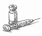 Vaccine Syringe sketch template