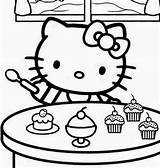 Kitty Hello Coloring Pages Cupcake Mermaid Dibujo Amigos Sus Cake Kids Printable Colorear Drawing Imagenes Colouring Ice Cream Color Print sketch template