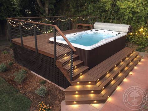 swim spa deck built  ipe wood advantagelumber decking blog hot