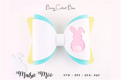 easter bow svg template bunny bow svg rabbit bow