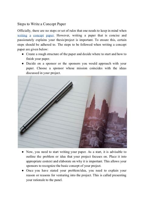 step  step guide    write  concept paper  research