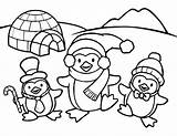 Coloring Penguin Pages Winter Sheets Christmas Choose Board Children sketch template