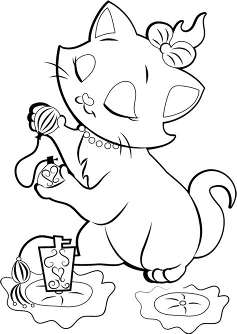 cartoon cat coloring pages coloring home