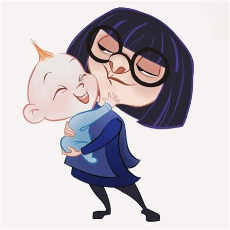 Edna Mode And Jack Jack From The Incredibles Disney