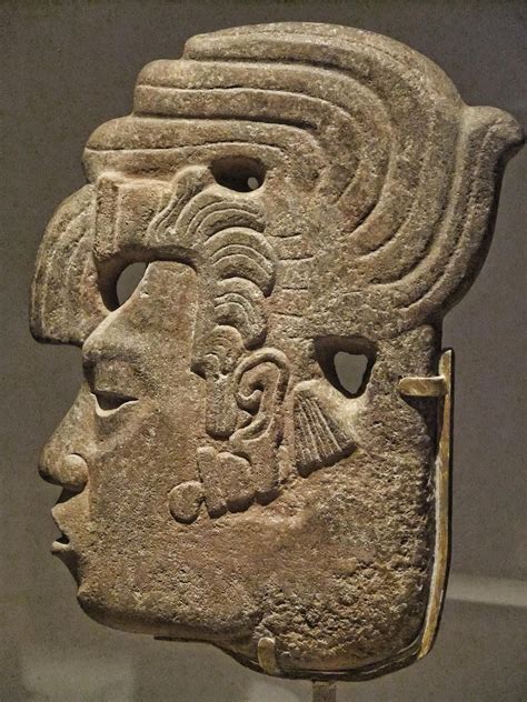 royal profile late classic maya mexico   ce sandstone  pigment