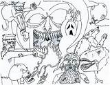 Coloring Scary Pages Halloween Monsters Printable Monster Adults Sheet Sheets Kids Adult Wonderland Alice Deviantart Super Quality High Print sketch template