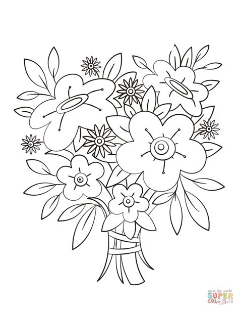 flowers bouquet coloring page  printable coloring pages