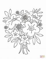 Bouquet Coloring Flowers Pages Printable Drawing Template Supercoloring sketch template