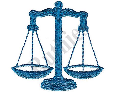 Scales Of Justice Machine Embroidery Design Etsy