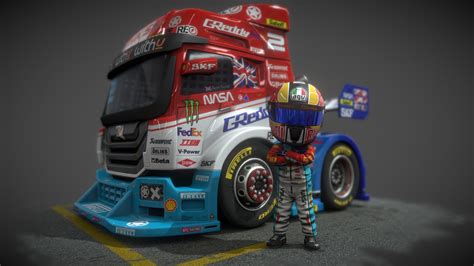 truck racing  model  giobiancofb cae sketchfab