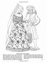 Coloring Medieval Fashion Book Fashions Pages Visit Clothing Historical sketch template