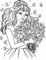 Coloring Pages Bride Princess Beautiful Most Popular Kids sketch template