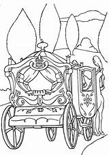 Coloring Carriage Cinderella Sheets Princess Pages sketch template
