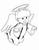 Angel Coloring Pages Printable Kids Angels Colouring Boy Para Baby Dibujos Coloriage sketch template