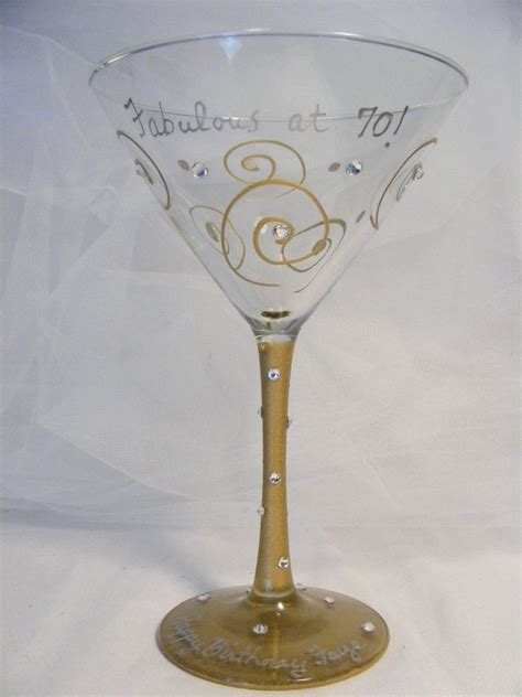 Birthday Martini Glass For Fabulous Golden Girl 50th Or