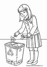 Coloring Bin Litter Throw Colouring Pages School Rules Girl Recycle Sheets Place Make Printable Cgl Better Daisy Children Color Garbage sketch template