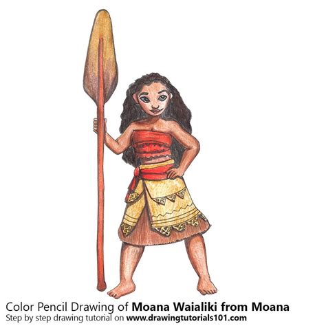 Moana Waialiki Colored Pencils Drawing Moana Waialiki With Color