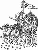Krishna Shri Charioteer Chariot sketch template
