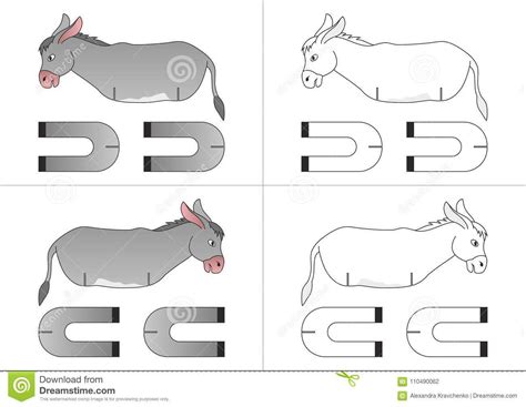 illustration  template toy donkey   paper illustration