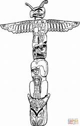 Totem Pole Coloring Pages Template Native sketch template