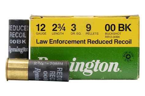 Remington 12 Gauge 2 3 4 Inch 9 Pellet 00 Buck Low Recoil Police Trade