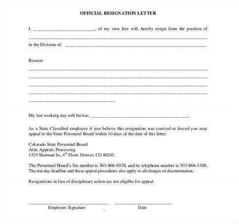 39 simple resignation letter templates pdf doc free and premium