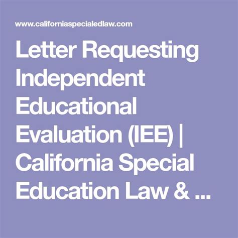letter requesting independent educational evaluation iee california