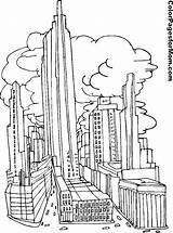 Coloring Pages Twin Towers Color Template sketch template