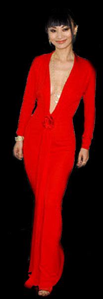 02 Stunning Red Dress On Chinese Actress Bai Ling Exposing Nipples
