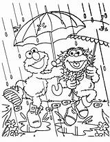 Rainy Raining Elmo Regen Muppets Kolorowanki Deszcz Dla Ausmalbilder Rainfall Enjoying Ausmalbild Malvorlagen sketch template