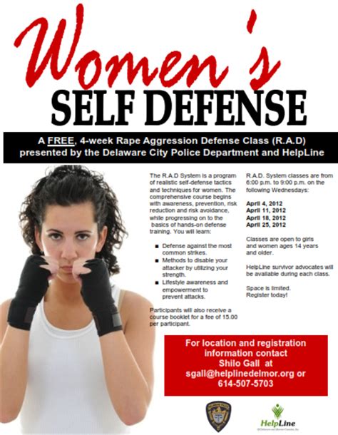 helpline rad self defense classes start soon