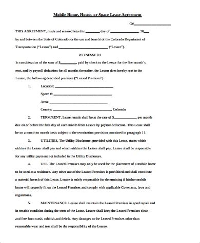 mobile home purchase agreement template   template