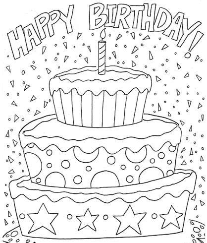 happy birthday coloring pages   coloring birthday cards happy