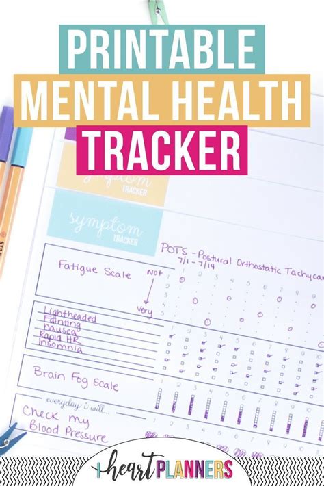 printable symptom tracker printable planner printables