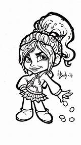 Vanellope Lineart sketch template