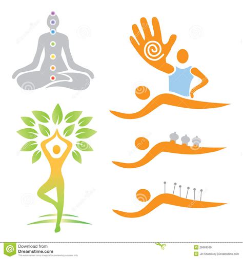 icons yoga massage alternative medicine stock vector illustration of