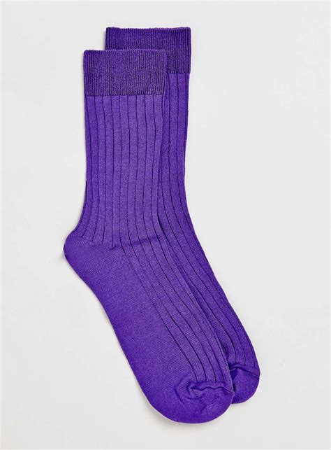 topman premium purple rib socks in purple for men lyst