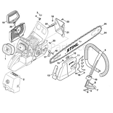 stihl ms  chainsaw ms  parts diagram rescue  usa