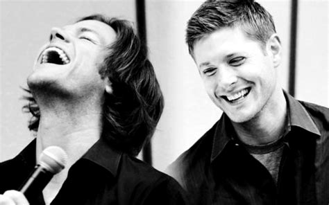Jensen Ackles And Jared Padalecki Laughing Celebrities