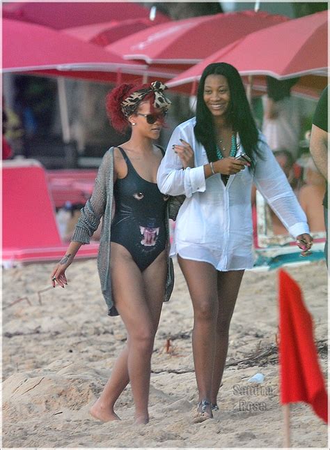Rihanna And Melissa Are Pictured On Sandy Lane Beach While
