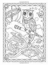 Owl Owls Coloriage Adults Hiboux Colorir Marjorie Sarnat Hibou Adulte Volwassenen Coruja Kleuren Kleurplaat sketch template
